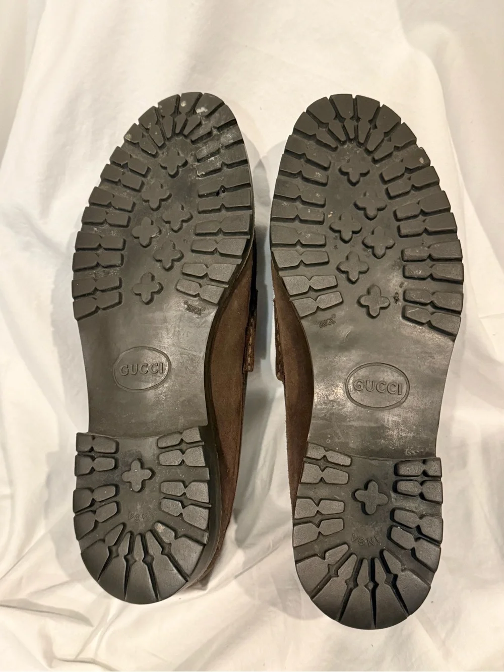 Gucci Dark Brown Suede Horsebit Loafers